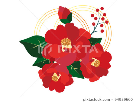 山茶花新年賀年片 94989660