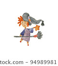 Cute watercolor illustration of a little witch girl October Halloween isolated on a white background 94989981