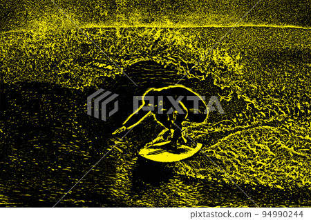 Illustration processed from a surfing photo Illustration processed from a surfing photo 94990244