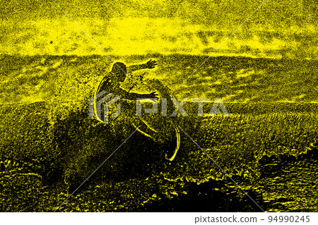 Illustration processed from a surfing photo Illustration processed from a surfing photo 94990245