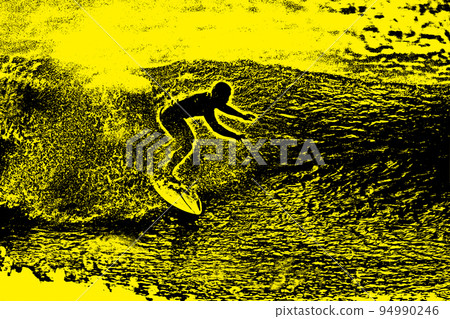 Illustration processed from a surfing photo Illustration processed from a surfing photo 94990246