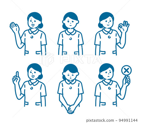 Female nurse pose set Female nurse pose set 94991144