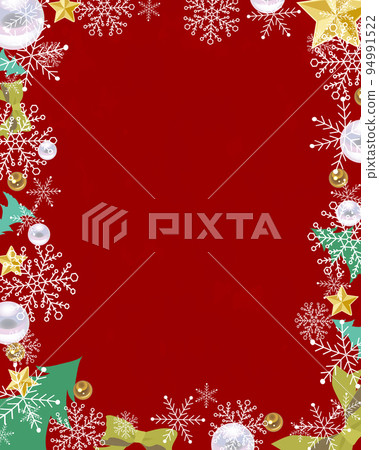 Red Christmas frame material 1 vertical size 94991522