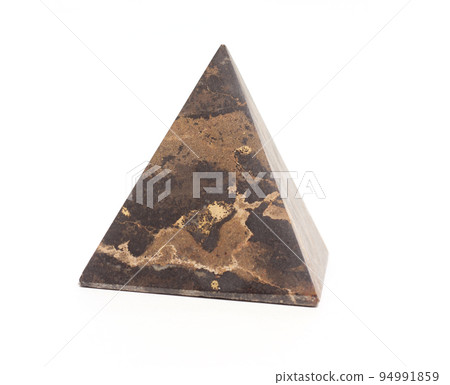 Vintage Stone Pyramid Isolated on White Background 94991859