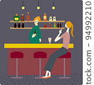 Women drinking in a bar 94992210