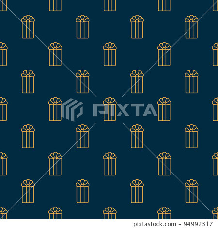 Seamless pattern with contours of gifts. Festive flat style design for packaging and print. Vector Seamless pattern with contours of gifts. Festive flat style design for packaging and print. Vector 94992317