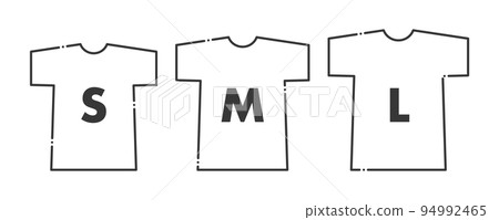 Icon of 3 short-sleeved T-shirts with sizes S/M/L - White/Alphabet 94992465