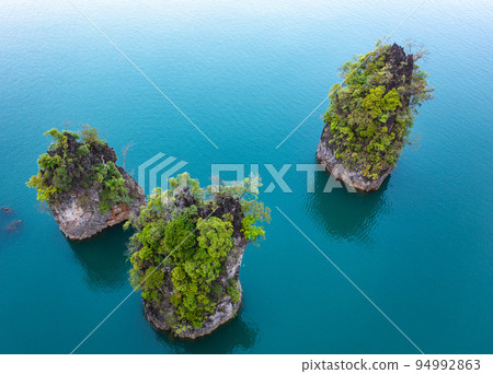 Aerial view of Khao Sok national park Cheow Lan Dam lake in Surat Thani, Thailand Aerial view of Khao Sok national park Cheow Lan Dam lake in Surat Thani, Thailand 94992863
