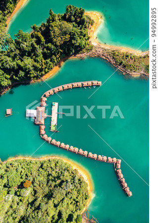 Aerial view of Khao Sok national park Cheow Lan Dam lake in Surat Thani, Thailand Aerial view of Khao Sok national park Cheow Lan Dam lake in Surat Thani, Thailand 94992895