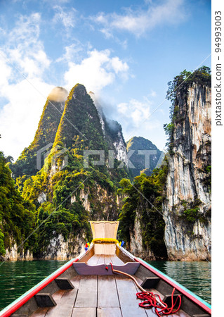 Long Tail boat on Khao Sok national park Cheow Lan Dam lake in Surat Thani, Thailand 94993003
