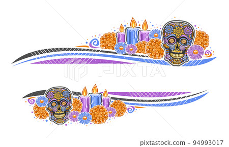 Vector border for Day of the Dead Vector border for Day of the Dead 94993017