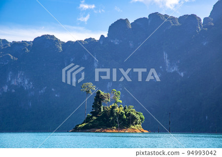 View of Khao Sok national park Cheow Lan Dam lake in Surat Thani, Thailand View of Khao Sok national park Cheow Lan Dam lake in Surat Thani, Thailand 94993042