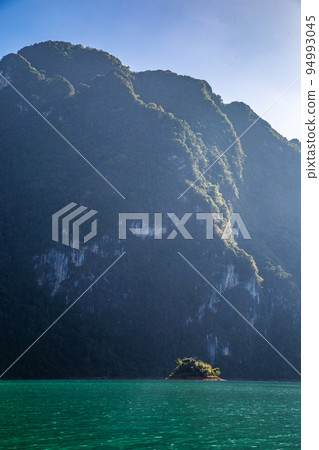 View of Khao Sok national park Cheow Lan Dam lake in Surat Thani, Thailand View of Khao Sok national park Cheow Lan Dam lake in Surat Thani, Thailand 94993045