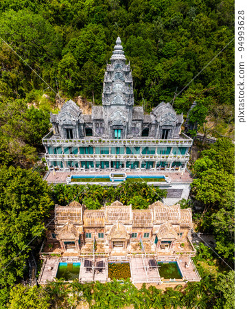 Abandonned hotel looking like cambodian Angkor in Koh Phangan, Thailand 94993628