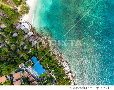 Aerial view of Haad Rin beach or Hat Rin in Ko Pha Ngan, Thailand 94993718