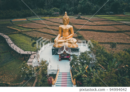 Aerial view of Wat Na Khuha Temple in Phrae Thailand Aerial view of Wat Na Khuha Temple in Phrae Thailand 94994042