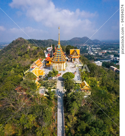 Aerial view of Wat Sangkat Rattana Khiri temple in Uthai Thani, Thailand Aerial view of Wat Sangkat Rattana Khiri temple in Uthai Thani, Thailand 94994074