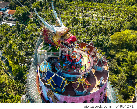 Aerial view of Wat Sam Phran the Dragon temple in Nakhon Pathom, Thailand 94994271