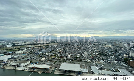 Scenery seen from a skyscraper in Niigata Scenery seen from a skyscraper in Niigata 94994375