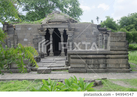 Baleshwar temple, one of the five rock temples inside Bahadurgad, Pedgaon, Taluka Shrigonda, Maharashtra, India 94994547