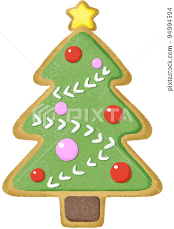 Christmas tree cute icing cookie illustration material Christmas tree cute icing cookie illustration material 94994594