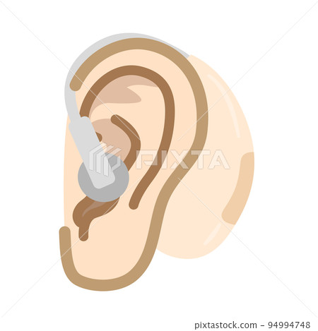 hearing aid ear - Stock Illustration [94994748] - PIXTA