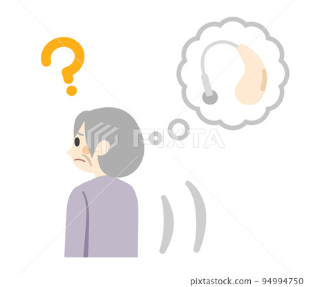 Elderly people looking for hearing aids 94994750