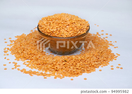 Masoor daal in white background, Satara, Maharashtra, India Masoor daal in white background, Satara, Maharashtra, India 94995982