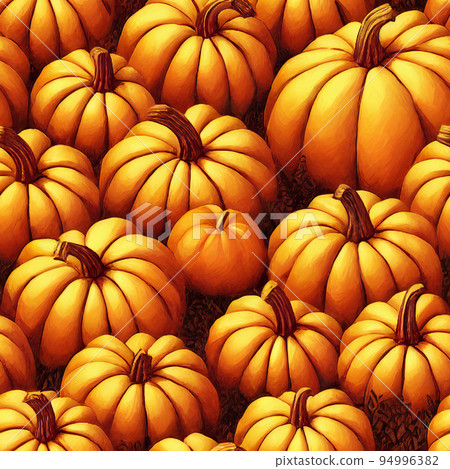 illustrated autumn harvest pumpkin background 94996382
