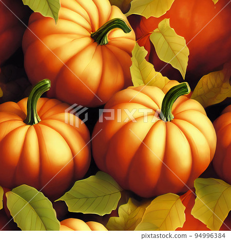illustrated autumn harvest pumpkin background 94996384
