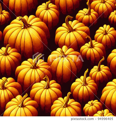 illustrated autumn harvest pumpkin background 94996405
