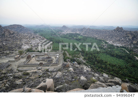 Achyutaraya Temple complex view from Matanga Hill, Hampi, Karnataka, India. UNESCO world heritage site 94996847