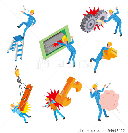 危險工作事故的插圖集 危險工作事故的插圖集 94997422