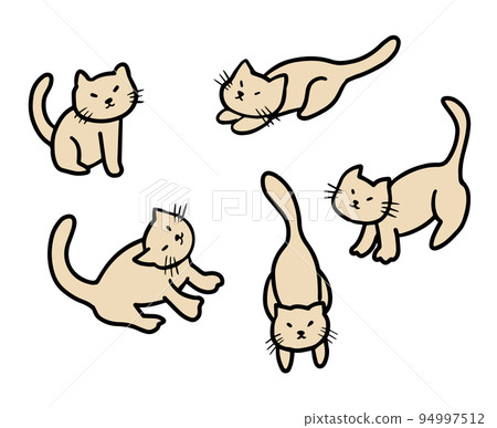 棕色貓簡單的插圖集 94997512