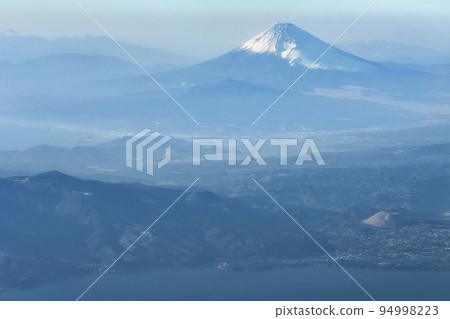 從駿河灣/富士山上空鳥瞰日本 94998223