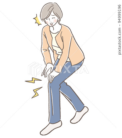 Senior woman with knee sore 94999196