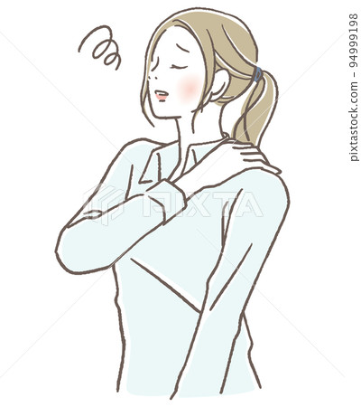 A woman with stiff shoulders 94999198