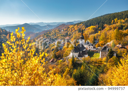 The Spania Dolina village with church and historic buildings. The Spania Dolina village with church and historic buildings. 94999737