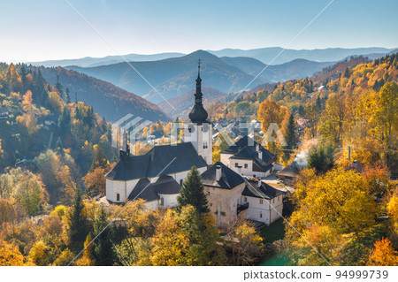 The Spania Dolina village with church and historic buildings. The Spania Dolina village with church and historic buildings. 94999739