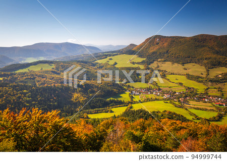 Autumn landscape, The Strazov Mountains in northwestern Slovakia 94999744