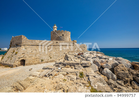Saint Nicholas Fortress in port of the Rhodes town, Greece. 94999757