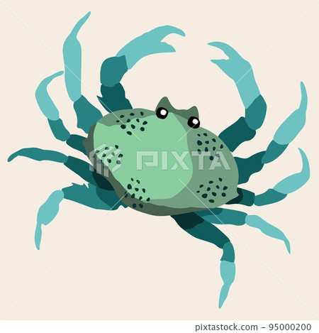 Vector illustration of blue crab. Exotic marine animal. Isolated on light background. 95000200