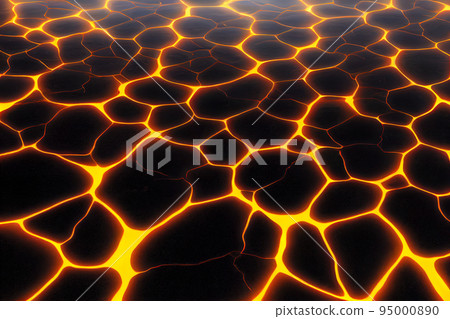 Lava was in the cracks of the earth to view the texture of the glow of volcanic magma in the cracks Lava was in the cracks of the earth to view the texture of the glow of volcanic magma in the cracks 95000890