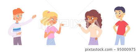 Angry adult people set, unhappy aggressive man and woman yelling arguments in dispute Angry adult people set, unhappy aggressive man and woman yelling arguments in dispute 95000975