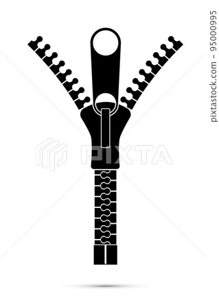 Clothing fastener vertical flat vector icon 95000995