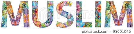 MUSLIM hand drawn modern design vector illustration. 95001046