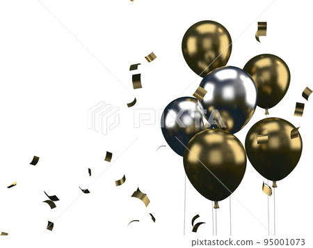 3d Rendering assect for Christmas or New year elements background with decorative  gold balloon, and plate. Gifts for holidays. Modern design.Isolated  illustration 95001073
