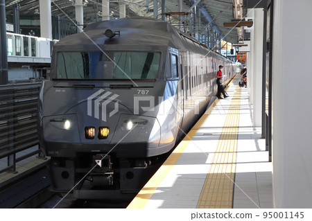Limited Express Kamome (787 Series: Hakata ⇔ Nagasaki) stopping at Nagasaki Station 95001145