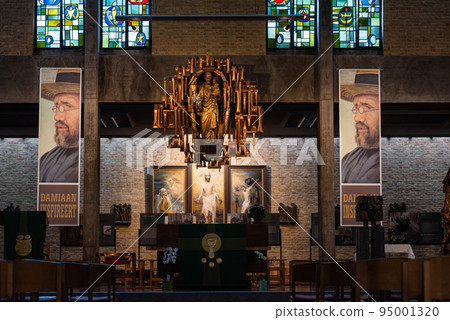 Leuven, Flemish Brabant - Belgium -  Interior design of the Saint Anthony Chapel 95001320