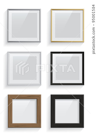 Square picture or photo frames set isolated on white background. Vector design element. Square picture or photo frames set isolated on white background. Vector design element. 95001584